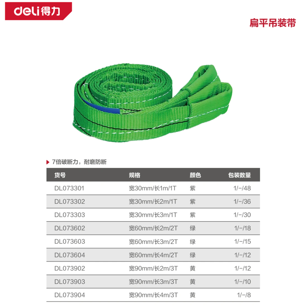 [DL073902] 扁平吊装带3T2m(黄)(条)
