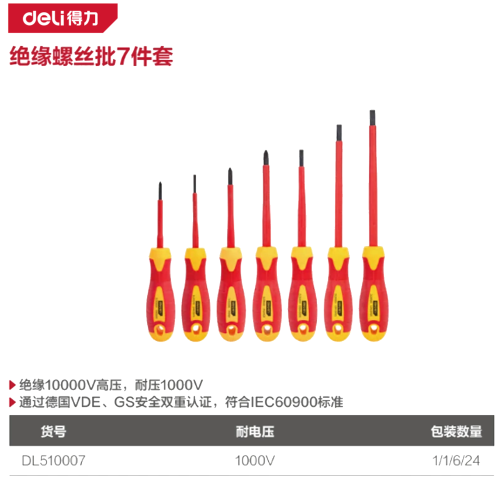 7件绝缘螺丝批套装(红)(套)