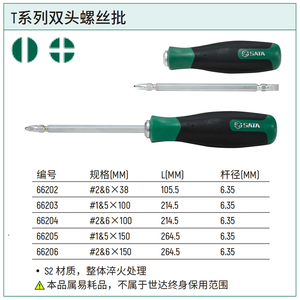 T系列双头螺丝批#1&5x150MM