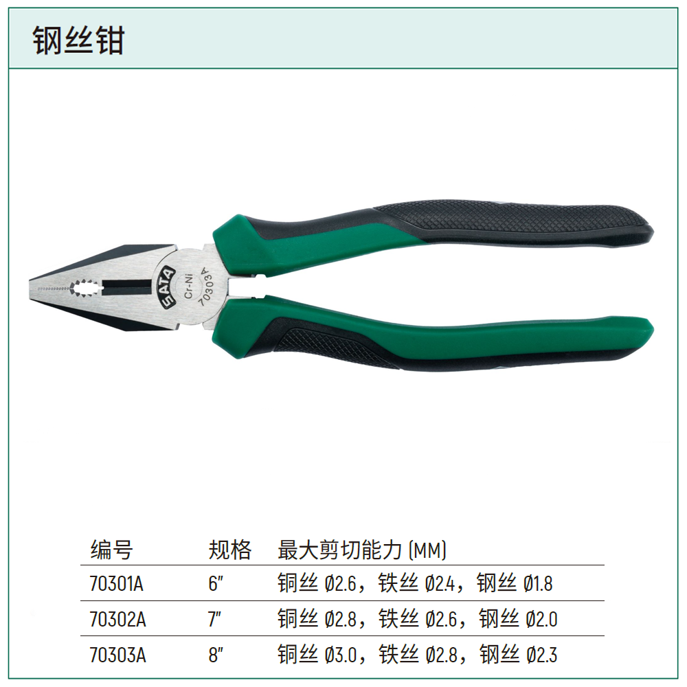[70303A] 钢丝钳8"