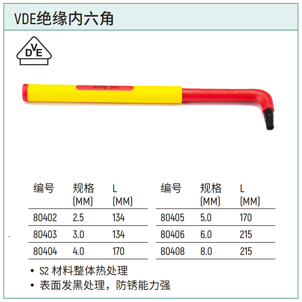 VDE绝缘内六角4MM