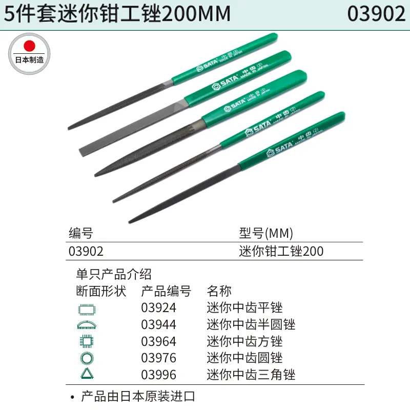 5件套迷你钳工锉200MM