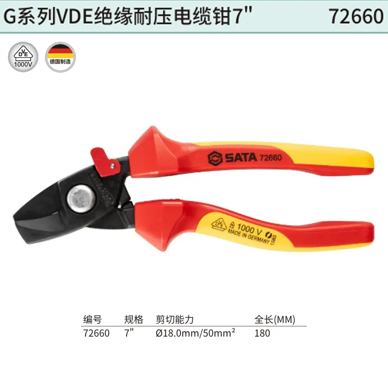 [72660] G系列VDE绝缘耐压电缆钳7"